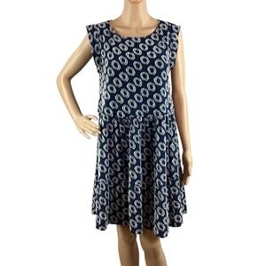 Anthropologie Maeve Lisanne Textured Tunic Dress Size XS Navy Blue